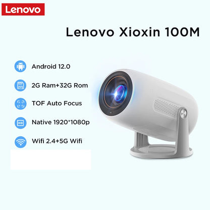 Lenovo Portable 4K Projector 100M Android 12 WIFI 6 TOF No-Sense Auto Focus Outdoor Full HD Projector Video Movie Home Theater